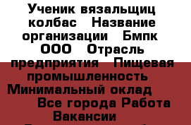 Ученик вязальщиц колбас › Название организации ­ Бмпк, ООО › Отрасль предприятия ­ Пищевая промышленность › Минимальный оклад ­ 18 000 - Все города Работа » Вакансии   . Владимирская обл.,Радужный г.